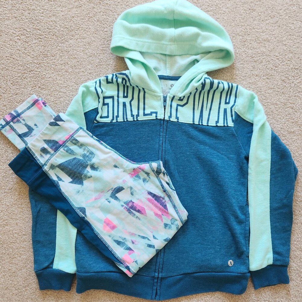 🟢 Xersion Girls Activewear Set – Hoodie & Leggings